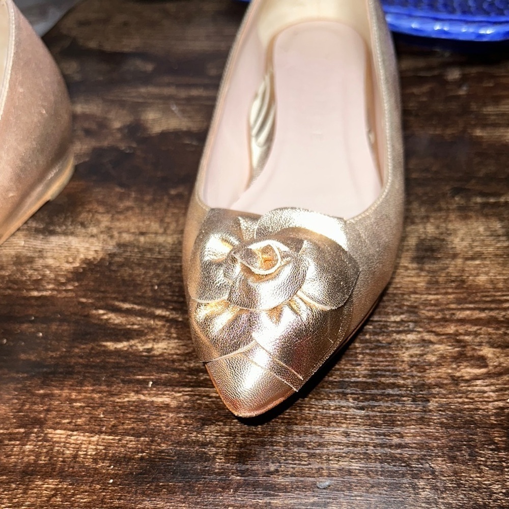 TARYN ROSE WOMEN'S RIALTA ROSE GOLD LEATHER FLAT size 7 - Picture 8 of 12